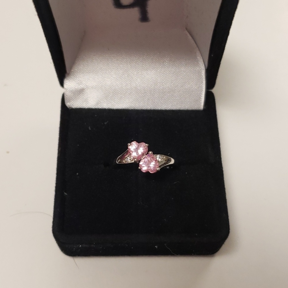 925 sterling double heart ring